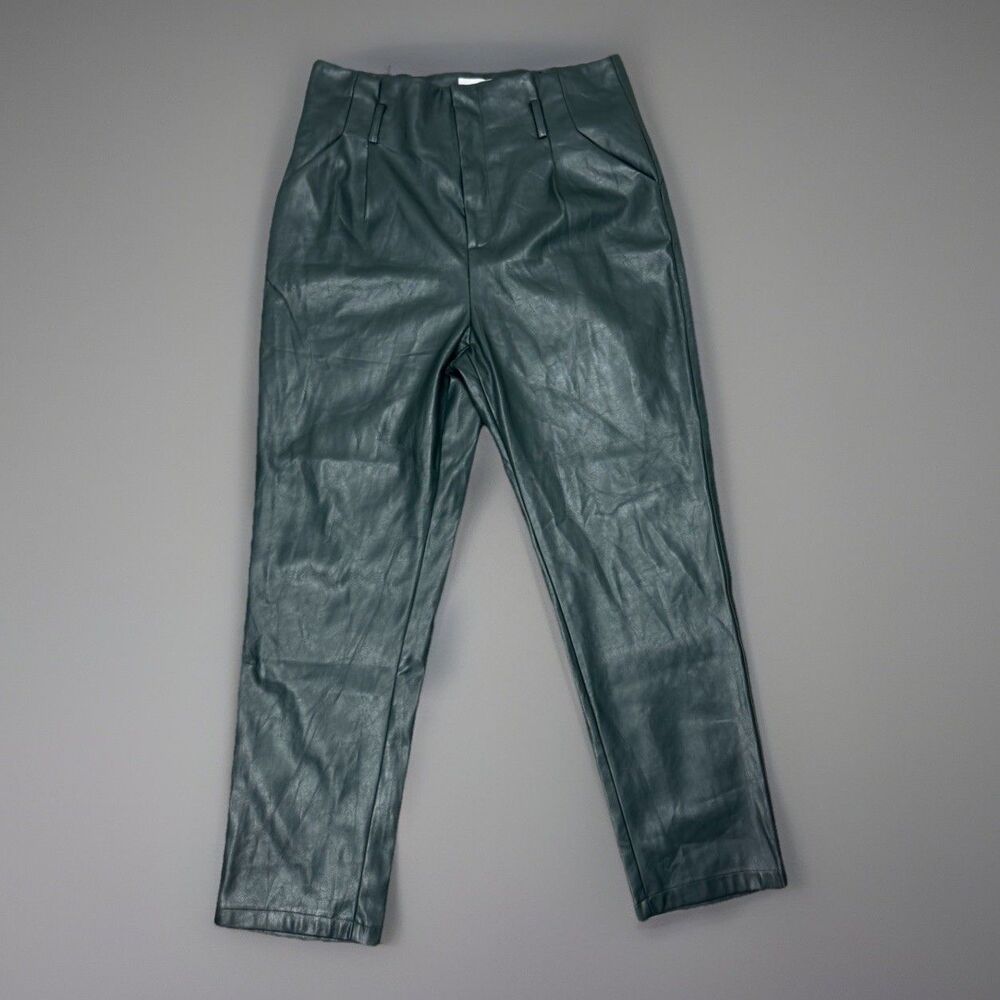 Lucy Paris Green Faux Leather High-Waist Pants Size L (EU 42)